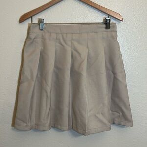 Izod Khaki Uniform School Wear Girl Pleated Skirt